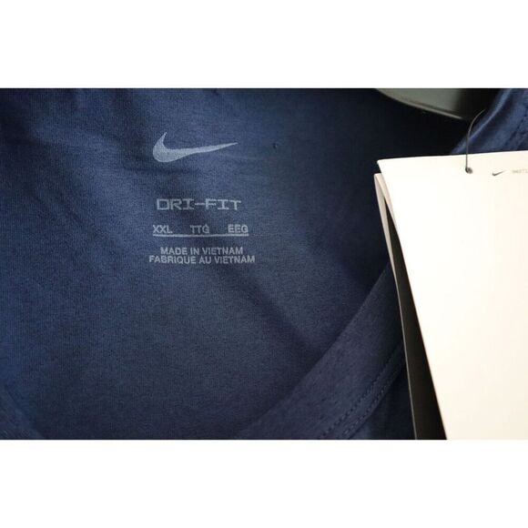 Nike Dri-Fit FB5512-410 Men's Sz 2XL Dark Blue Track Club S/S Running T-Shirt - Picture 3 of 8